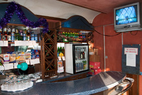 Bar area in the restaurant car of the 'Rossiya'