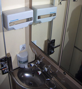 A washroom on the 'Baikal' train