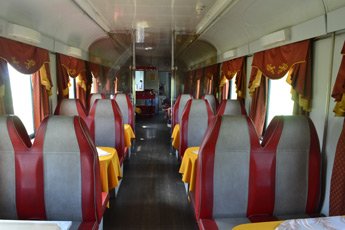Russian restaurant car attached to train 19
