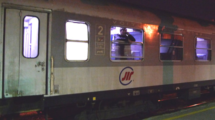 The Serbian couchette car on the Belgrade to Sofia train