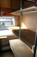 Couchette compartment - with bunks folded out