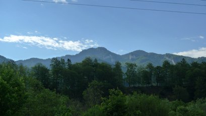 Scenery approaching the Carpathian mountains