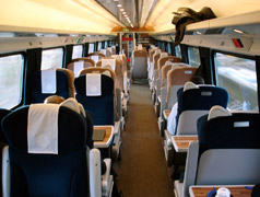 First class on a GNER train from London to Edinburgh