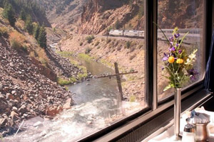 Observation lounge on an Amtrak Superliner train