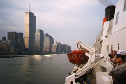 The QE2 arrives in New York, after a six-night Atlantic crossing.  As we all know, the skyline has changed a bit since these photos were taken......