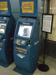 Amtrak self-servive ticket machine
