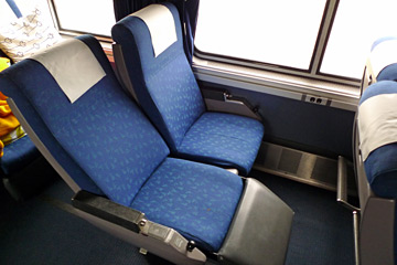 Superliner coach class reclining seats on the California Zephyr