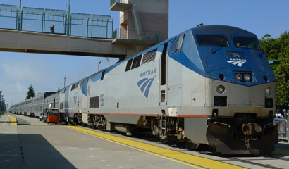 Amtrak's California Zephyr, arrived 10 minutes early at Emeryville