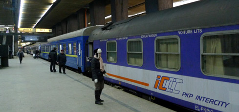The Kiev Express about to leave Warsaw Centralna