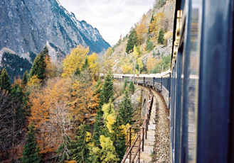 The Venice Simplon Orient Express passes through the scenic Arlberg Pass...