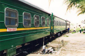 Air-con sleepers of a train S3 call at Hue