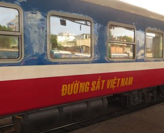 Air-con soft seats car on train SPT1 to Phan Thiet