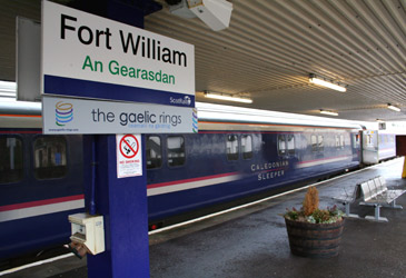 The Caledonian Sleeper arrives at Fort William.