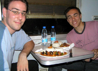 A meal on board the train from Dar es Salaam to Mbeya (copyright David Eerdmans)