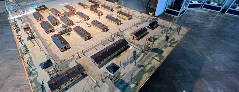 Model of Stalag Luft 3 in the museum at Zagan
