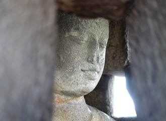 Borobudur temple, carved figure