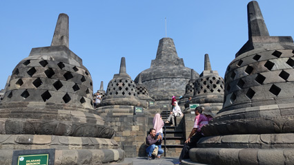 Borobudur temple stupas