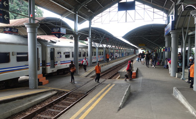 Train arrives at Surabaya
