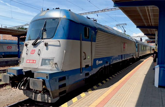 EuroCity train from Prague to Budapest