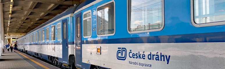 EuroCity train to Budapest boarding in Prague