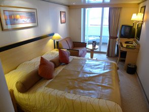 Queen Mary 2: Premium Balcony stateroom. This one is on 6 deck.