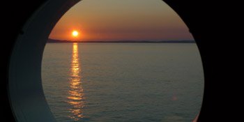 Sunset over the Isle of Wight:  The view from Stateroom 6029