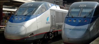 Amtrak Acela Express 150mph trains at Boston South station