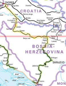 Zagreb to Sarajevo train route map