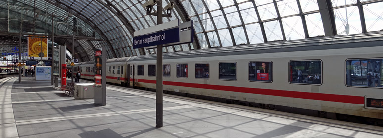 The Amsterdam to Berlin InterCity train arrived at Berlin Hbf