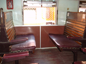 First class car, Rangoon-Mandalay express train.