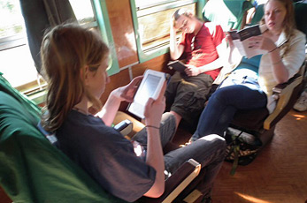 Upper class seats on the Mandalay to Lashio train