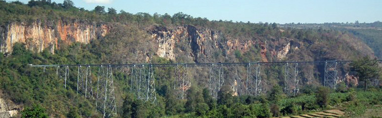 View of Gokteik Viaduct, taken from northbound train
