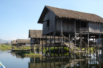 Village on stilts in Inle Lake, Burma 