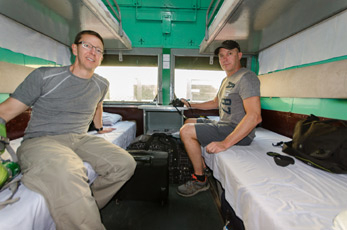 4-berth sleeper on a Mandalay to Rangoon overnight train