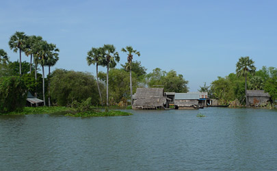 Scenery from the speedboat to Siem Reap