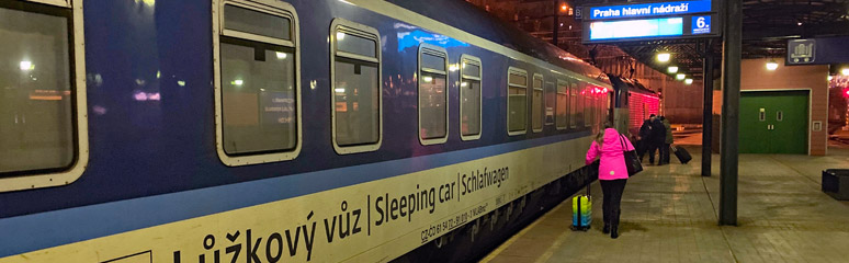 The Prague to Zuirch sleeping car boarding in Prague