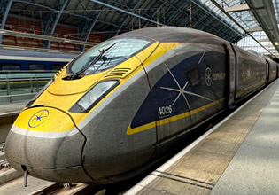 Eurostar train from London to Brussels