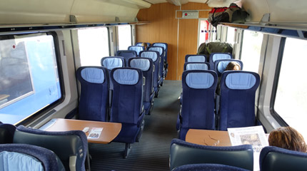 2nd class seats on a Berlin to Amsterdam train