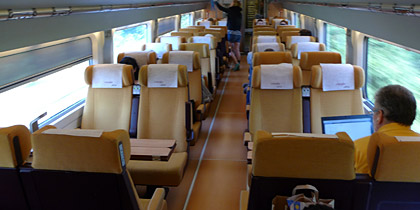 2nd class seats on the AVE from Barcelona to Lyon