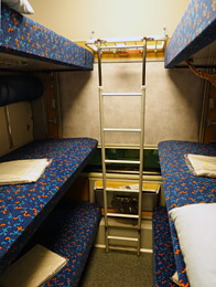 6-bunk couchettes on Czech night train
