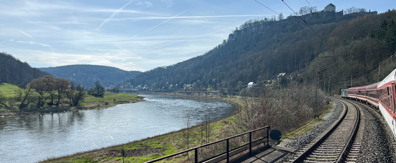 European Sleeper runs along the Elbe river valley