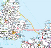 Hull-Rotterdam ferry route map