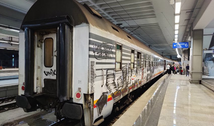 Sleeper train from Belgrade arrived at  Bar station