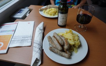 Food on board the Amsterdam to Berlin train