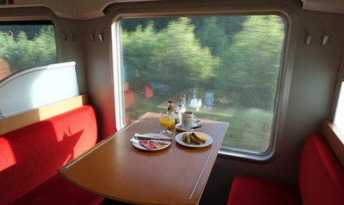 Food on board the Amsterdam to Berlin train