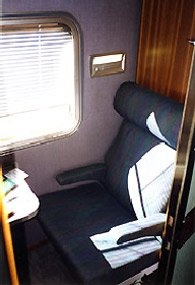 Gold Service on the Indian Pacific & The Ghan trains:  Roomette in day mode