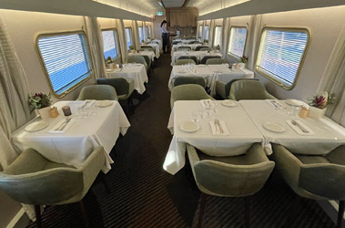 Platinum Service restaurant on the Indian Pacific & Ghan trains:  The Queen Adelaide Restaurant