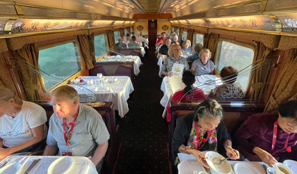 Gold Service on the Indian Pacific & The Ghan trains:  The Queen Adelaide Restaurant