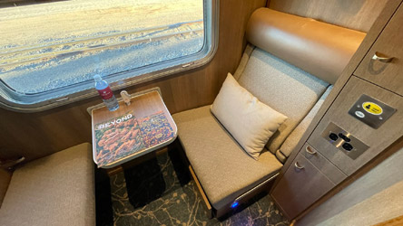 Gold Service on the Indian Pacific & The Ghan trains:  Roomette in night mode