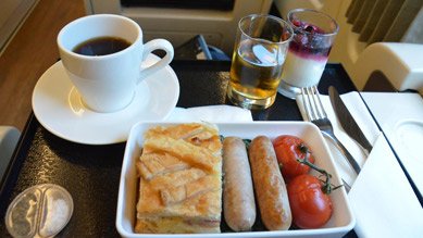 Breakfast  on the Spirit of Queensland tilt train